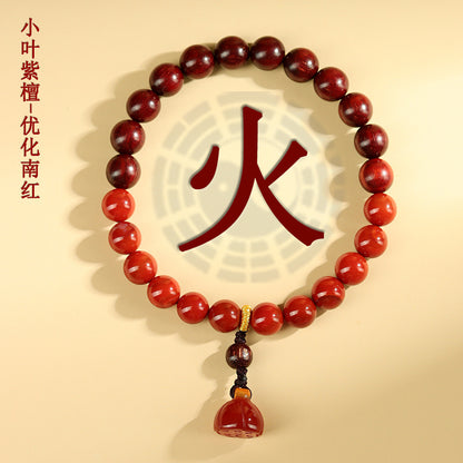 Five Elements Crystal Agate Wooden Bracelet - Balance Energy and Cultural Harmony