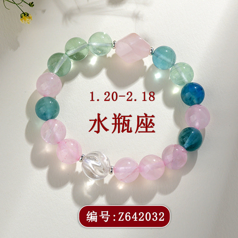 Natural Multi-Gemstone Zodiac Bracelet | Cosmic Energy & Luck Talisman for Women
