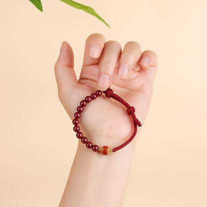 Purple Gold Cinnabar DIY Handmade Woven Bracelet | Wealth Protection & Spiritual Elegance