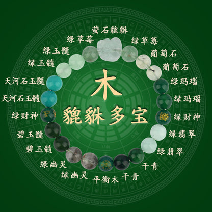 Five Elements Pixiu Wealth Crystal Bracelet | Natural Stone for Couples Balance & Prosperity