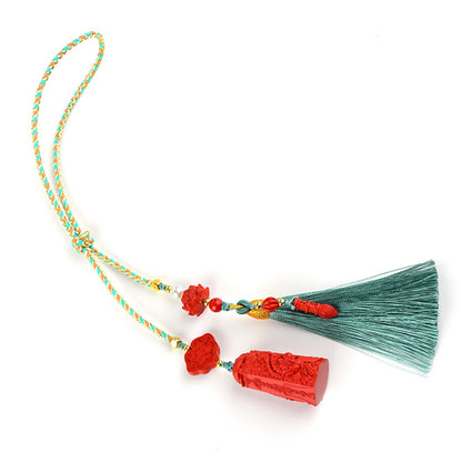 Natural High-Content Cinnabar Wenchang Pagoda Pendant - Academic Success and Protection Amulet