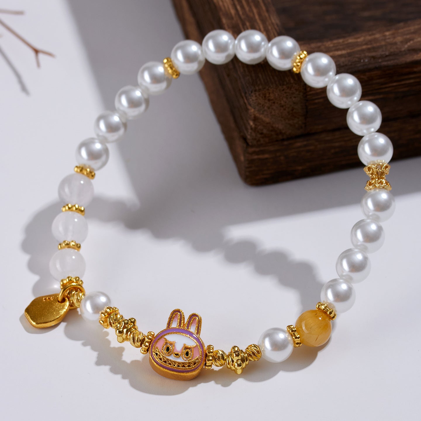 Pure White Crystal Bead Bracelet | Spiritual Clarity & Protective Energy
