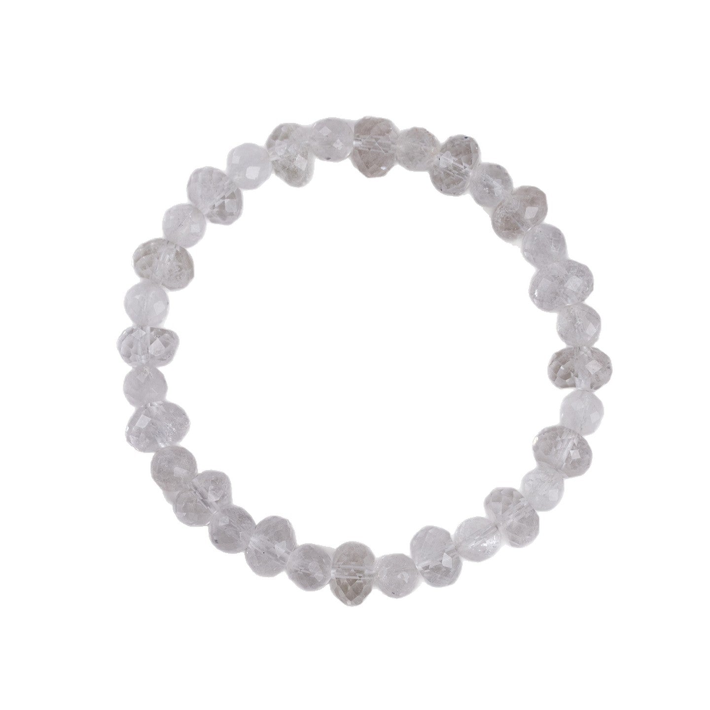 Natural Faceted White Crystal Bracelet | Ice Clear Spiritual Women's Jewelry