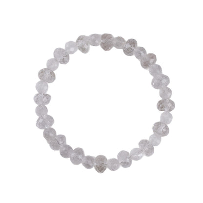 Natural Faceted White Crystal Bracelet | Ice Clear Spiritual Women's Jewelry