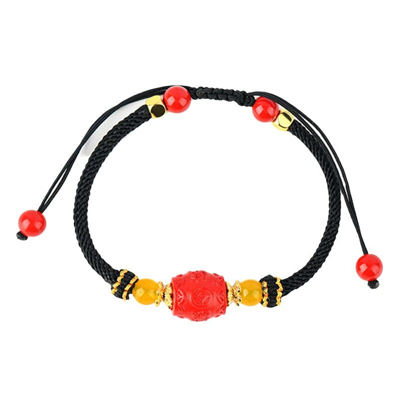 Imperial Red Sand Success Bracelet | Feng Shui Wealth & Protection Amulet