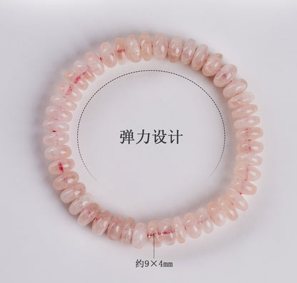 Pink Morganite Single Circle Bracelet | New Chinese Style Love & Fortune Energy