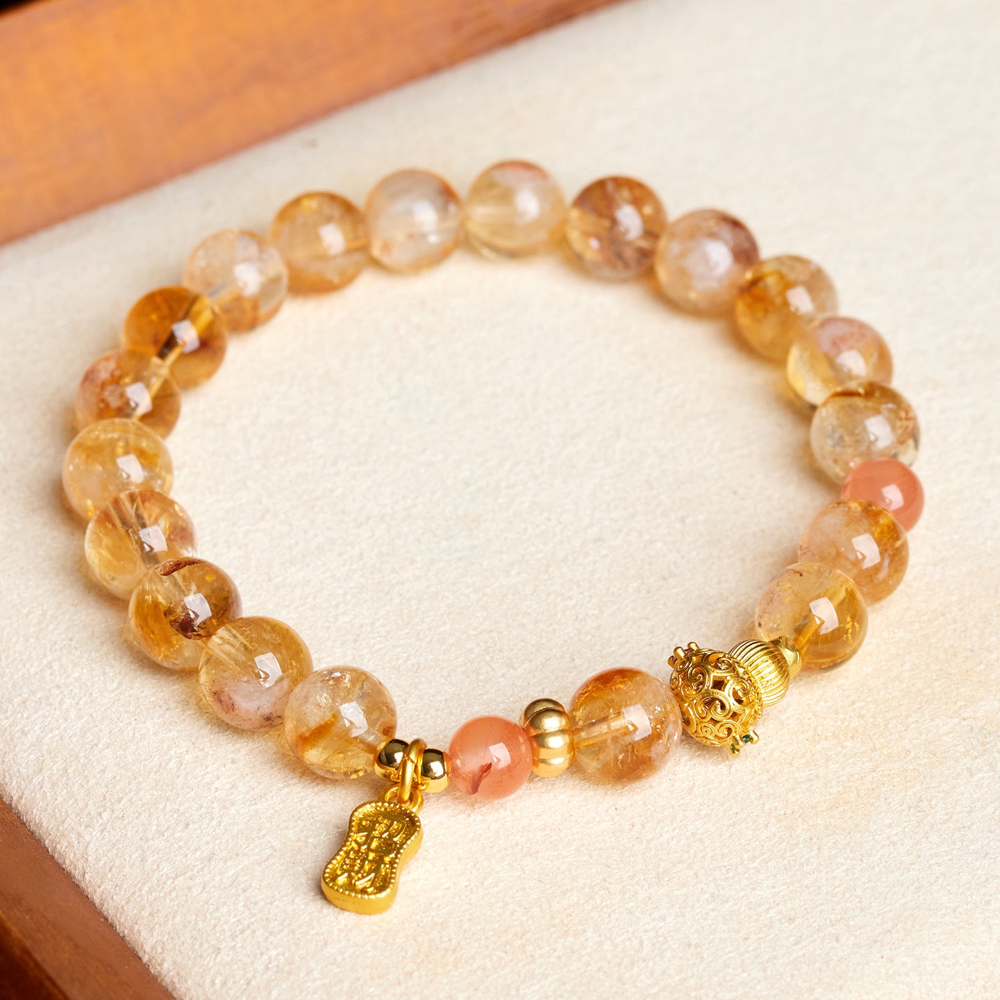 Natural Crystal Yellow Pagoda Southern Red Agate Lucky Bracelet - Women's Fashion Spiritual Jewelry