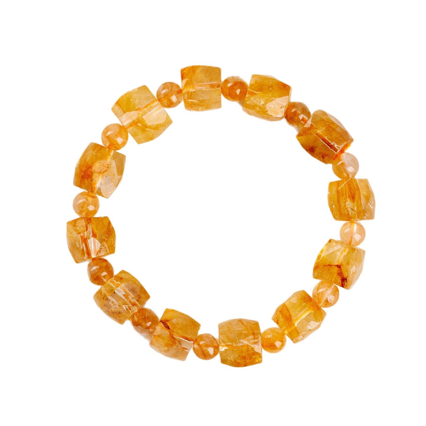 Natural Crystal Red Glue Flower Irregular Single Circle Bracelet - Energy Healing & Wealth Attraction