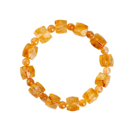 Natural Crystal Red Glue Flower Irregular Single Circle Bracelet - Energy Healing & Wealth Attraction