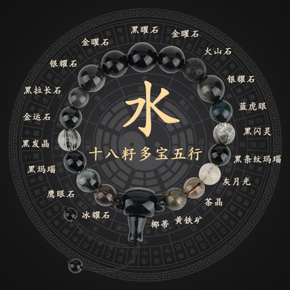 Eighteen Seeds Crystal Five Elements Bracelet - Water Energy Replenishment for Balance