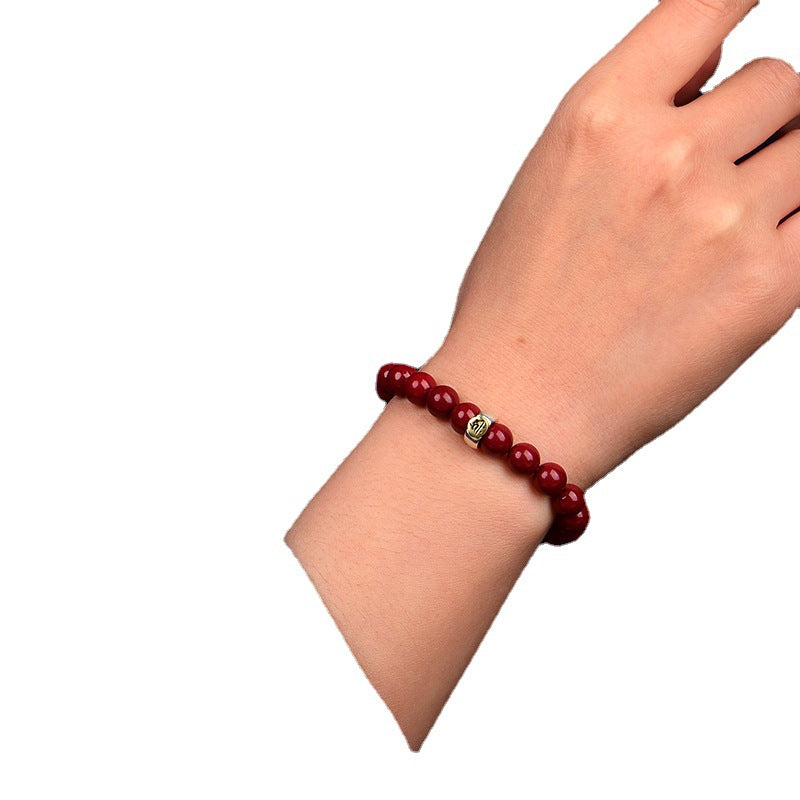 Purple Gold Cinnabar Zodiac Birth Buddha Bracelet - Handwoven Protection for Couples