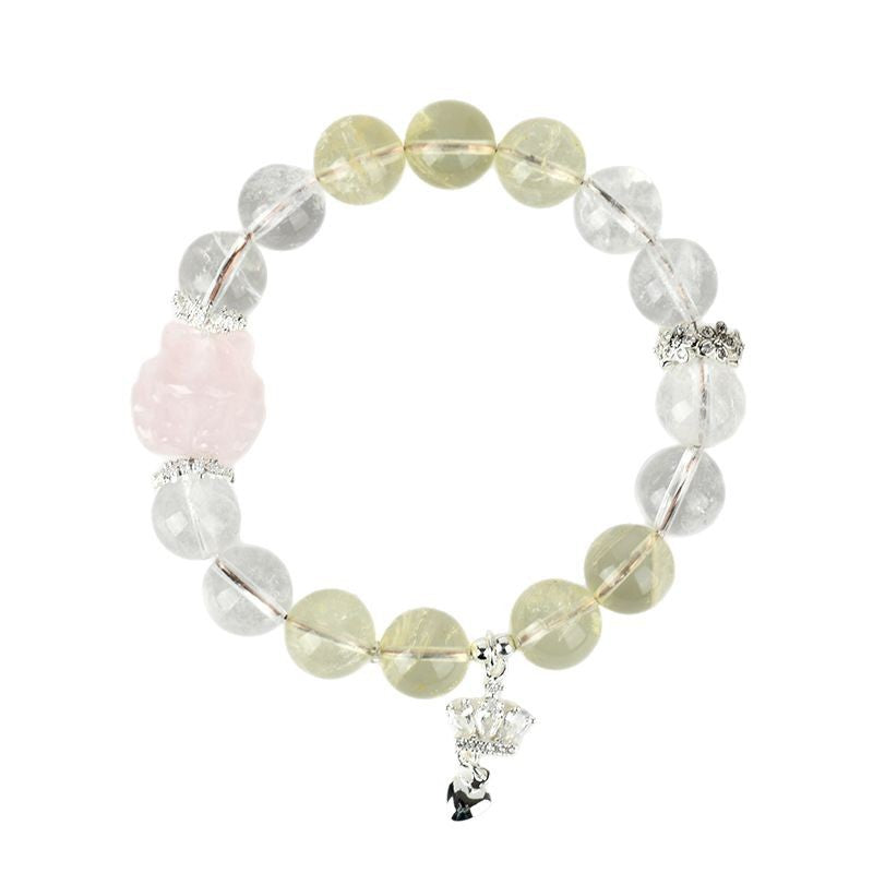 Natural Crystal Nine-Tailed Fox Love Bracelet - Attract Romance & Positive Energy