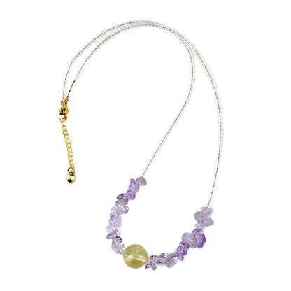 Natural Amethyst Citrine Collarbone Necklace | Spiritual Energy & Wealth Attraction