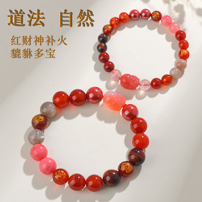 Five Elements Pixiu Wealth Crystal Bracelet | Natural Stone for Couples Balance & Prosperity