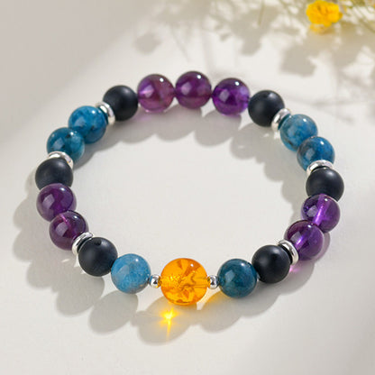 Natural Multi-Gemstone Twelve Zodiac Crystal Bracelet - Spiritual Protection & Luck Charm