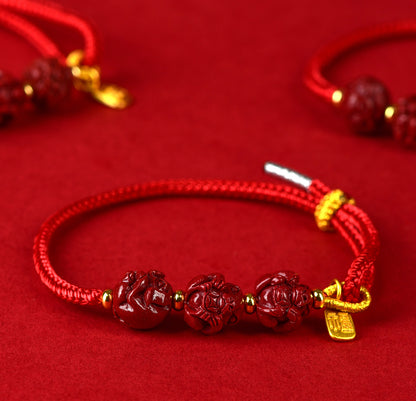 Natural Purple Gold Sand Zodiac Three-in-One Handwoven Bracelet - Spiritual Guardian & Fortune Enhancer