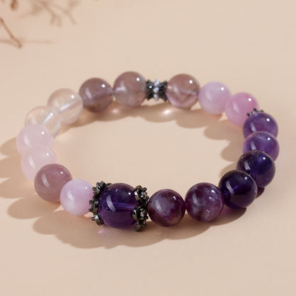 Natural Amethyst Multi-Gem Bracelet | Nine Purple Fire Women's Spiritual Jewelry