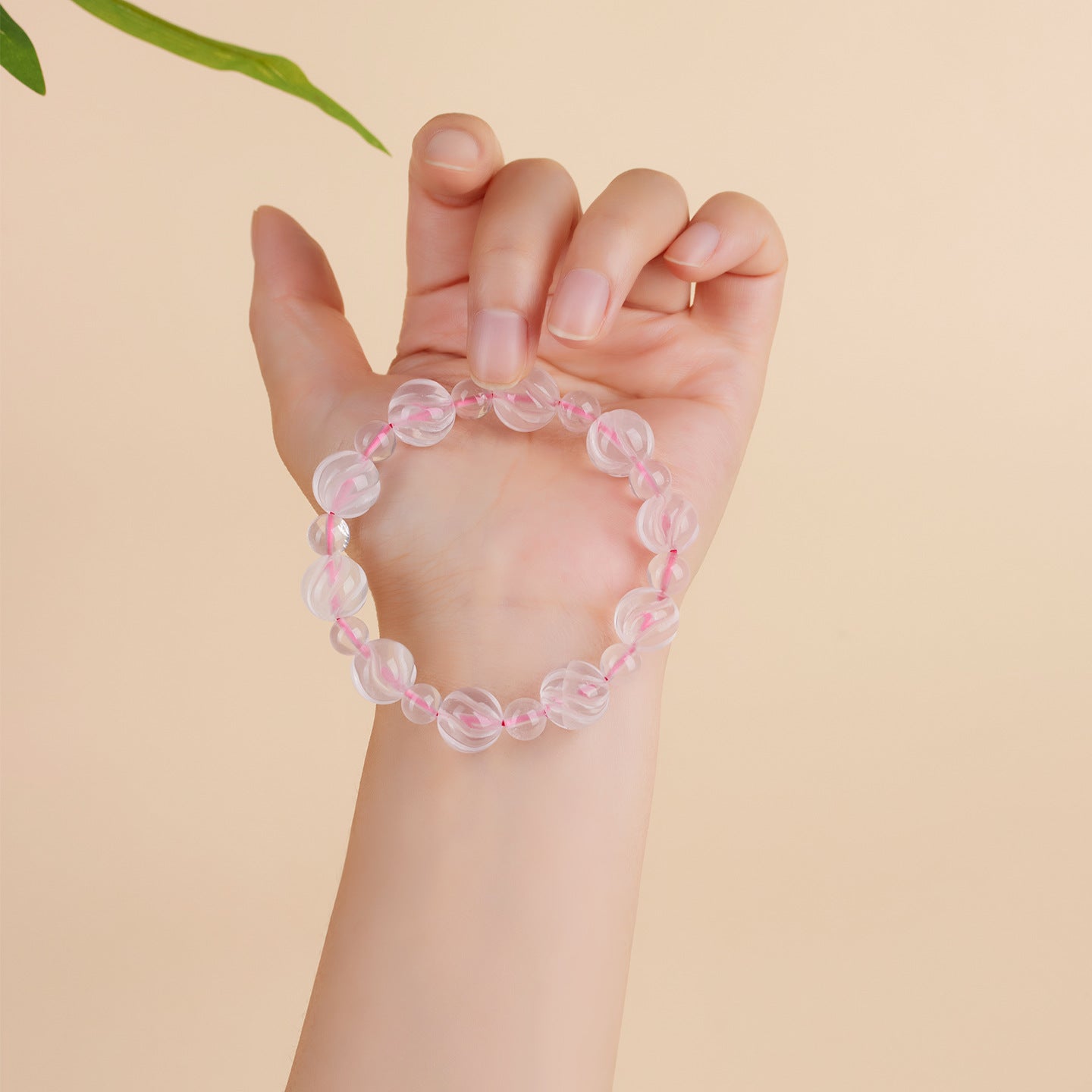 Natural Pink Crystal Bead Bracelet | Rose Quartz Love & Harmony Energy Jewelry