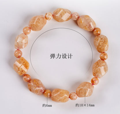 Natural Cherry Blossom Agate Knot Bead Bracelet - Elegant Spiritual Jewelry for Women