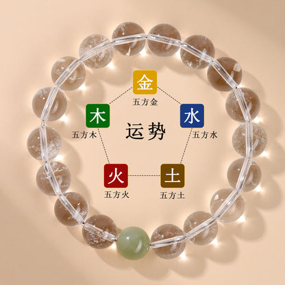 Natural White Crystal Five Elements Balance Bracelet | Harmony for Couples