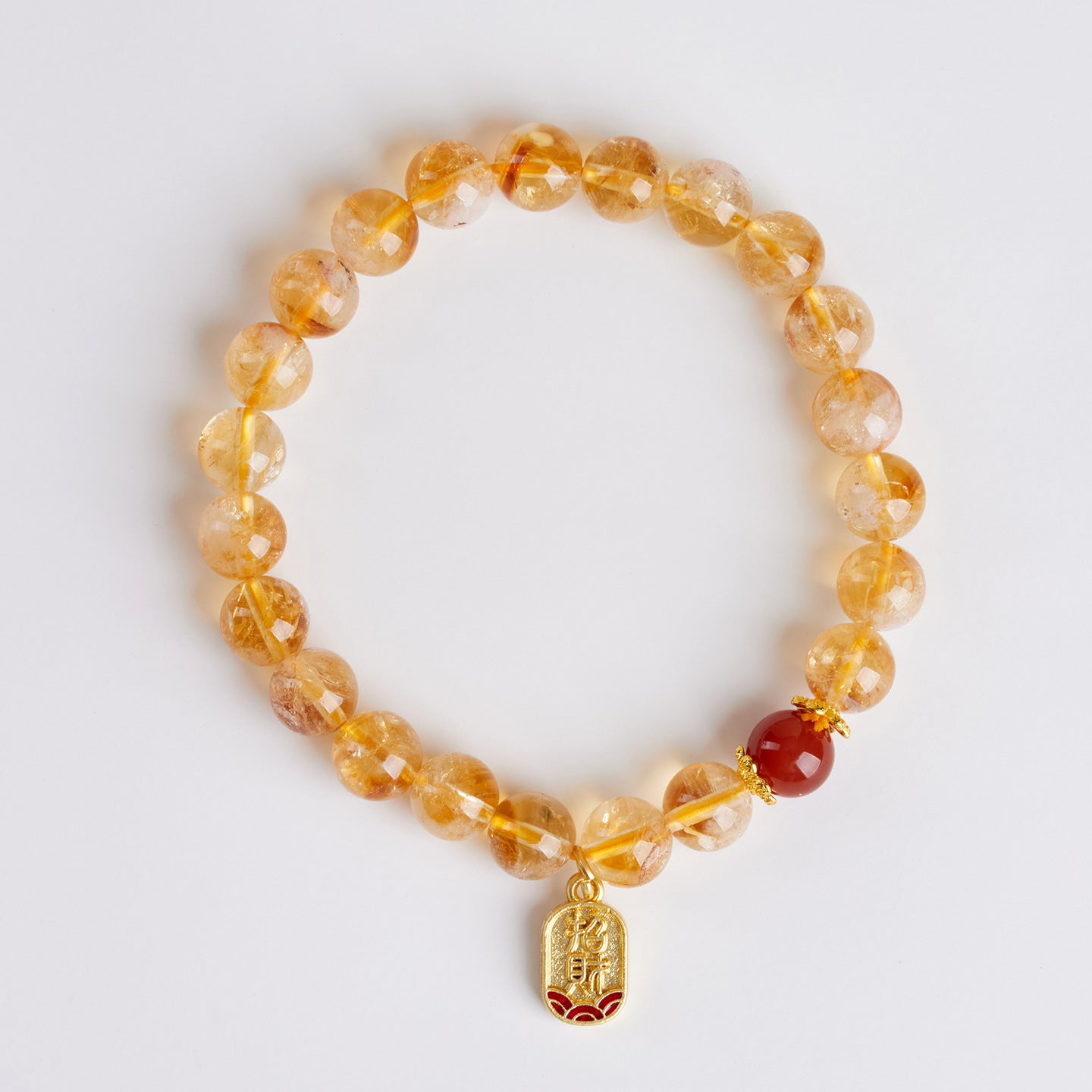Yellow Pagoda Crystal Bracelet | Natural Stone Chinese Style Women's Luck Charm