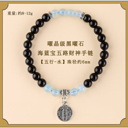 Five Elements Wealth God Crystal Bracelet | Balance Energy & Attract Prosperity