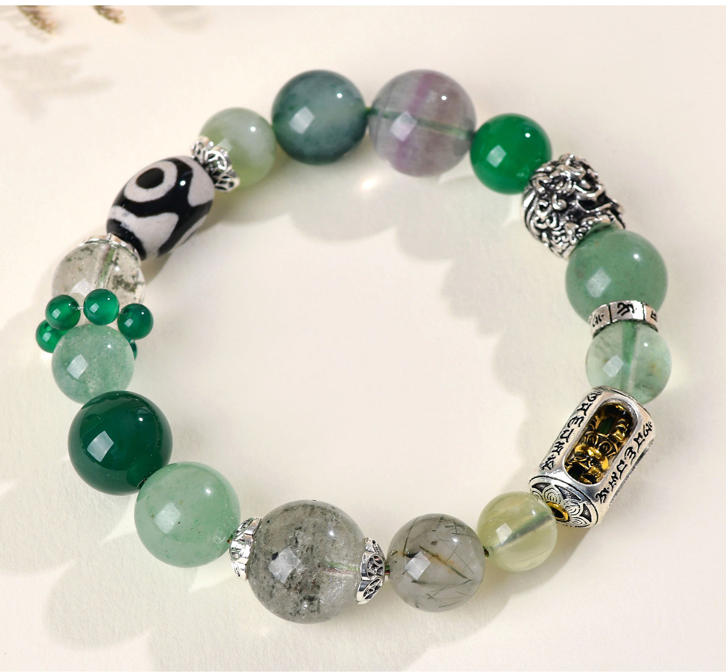 Natural Crystal Five Elements Bracelet - Balance Gold Wood Water Fire Earth Energies for Harmony