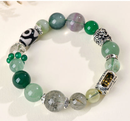 Natural Crystal Five Elements Bracelet - Balance Gold Wood Water Fire Earth Energies for Harmony