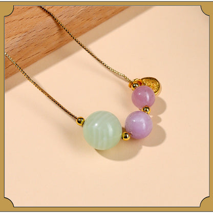 Natural Crystal Five Elements Collarbone Necklace | Balance Harmony & Wealth for Women