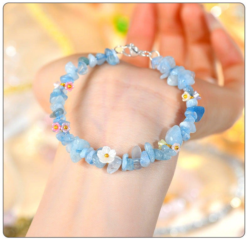 Natural Crystal Crushed Stone Bracelet Aquamarine Amethyst Citrine Irregular Fashion Original Women's Bracelet Jewelry