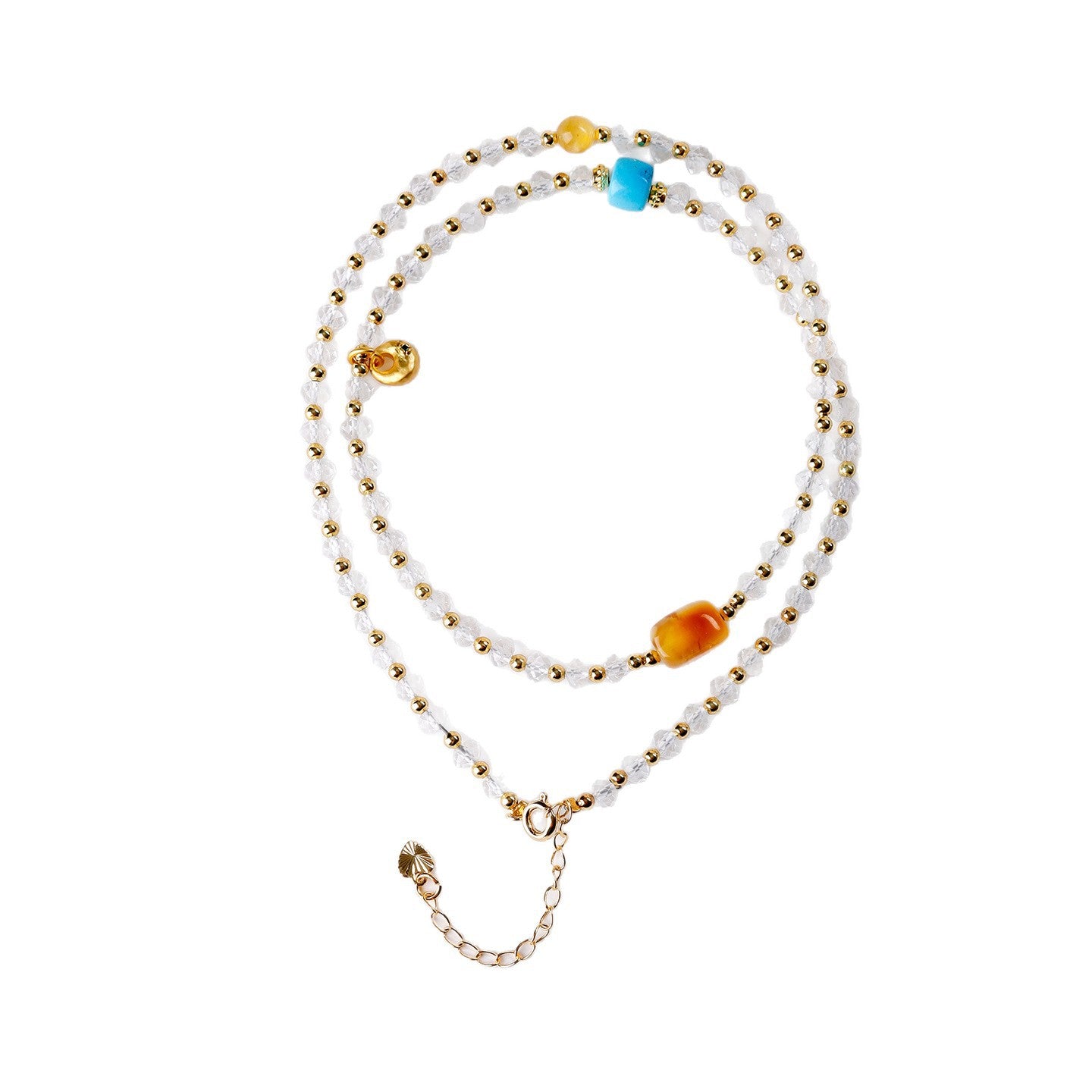 Pure White Crystal Collarbone Necklace for Women - Spiritual Elegance & Positive Energy