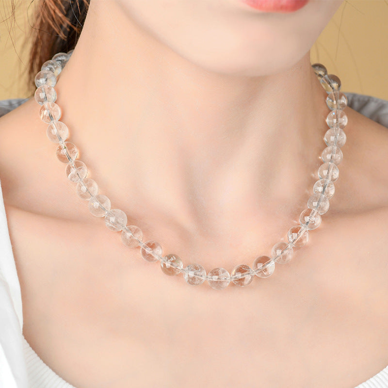 Natural White Crystal Collarbone Necklace｜Spiritual Purification & Elegance Energy Jewelry