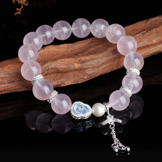 Natural Mozambique Starlight Pink Crystal Fortune Bracelet for Women - Love & Wealth Attraction