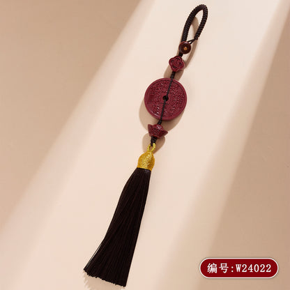 Purple Gold Cinnabar Mountain Ghost Flower Keychain | Natural Raw Ore Talisman for Protection & Luck