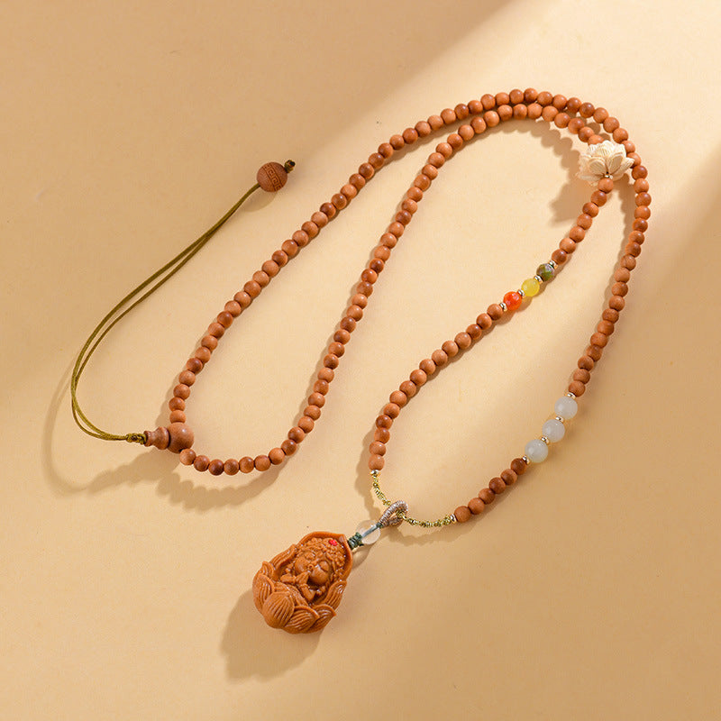 Agarwood Buddhist Prayer Bead Necklace - Zen Meditation Beads for Spiritual Harmony