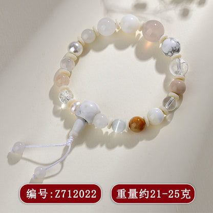 Eighteen Seeds Crystal Five Elements Balancing Bracelet for Unisex Couple Energy Harmony