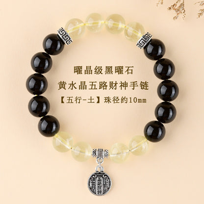 Five Elements Wealth God Crystal Bracelet | Balance Energy & Attract Prosperity