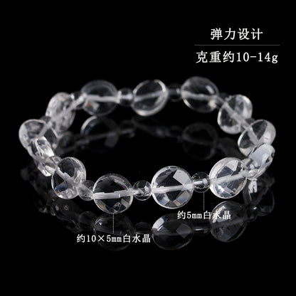 Natural White Crystal Faceted Bracelet | Spiritual Clarity & Positive Energy Enhancer