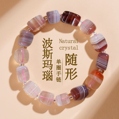 Natural Persian Agate Irregular Single Circle Bracelet - Mystical Women's Fashion Jewelry