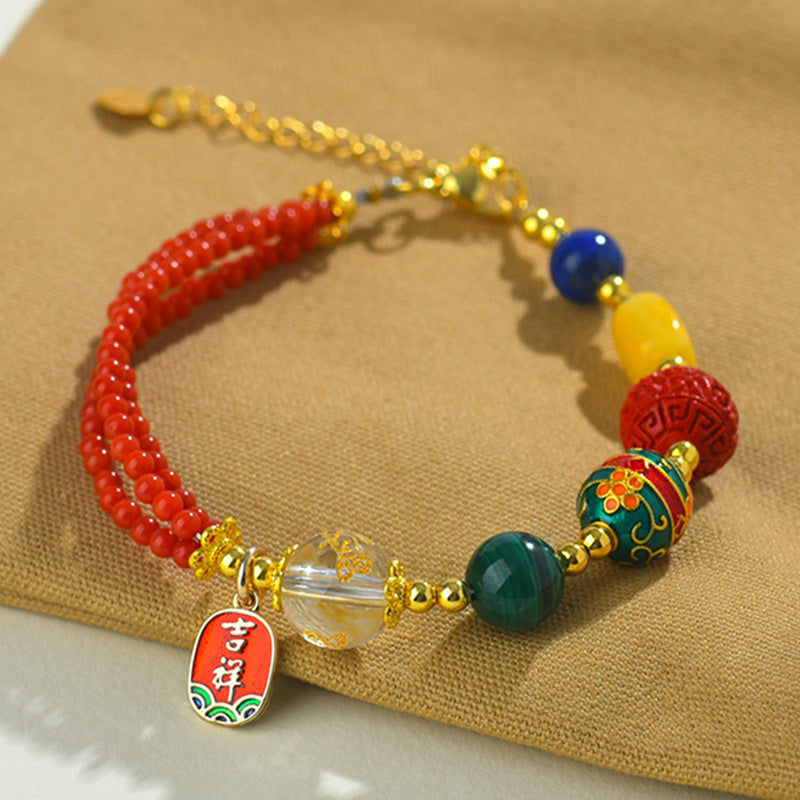 Zodiac Three-Planet Multi-Gemstone Bracelet for Spiritual Protection and Fortune