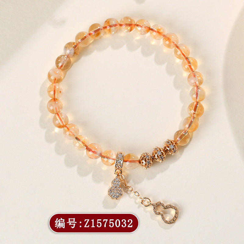 Natural Yellow Pagoda Crystal Fortune Bracelet | Wealth & Luck Charm for Women