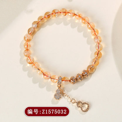 Natural Yellow Pagoda Crystal Fortune Bracelet | Wealth & Luck Charm for Women