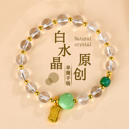 Natural White Crystal Elegant Bracelet | Chinese Style Spiritual Jewelry for Women