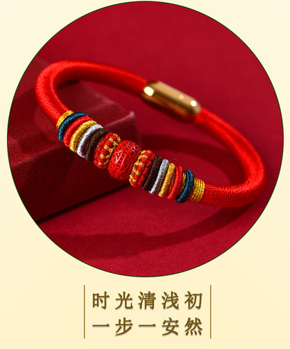 Sacred Garuda Vajra Knot Cinnabar Bracelet - Five Elements Protection for Zodiac Year