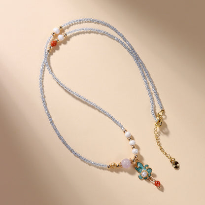 Pearl Southern Red Agate Multi-Circle Bracelet | Elegant Women's Collarbone Necklace for Fortune & Protection