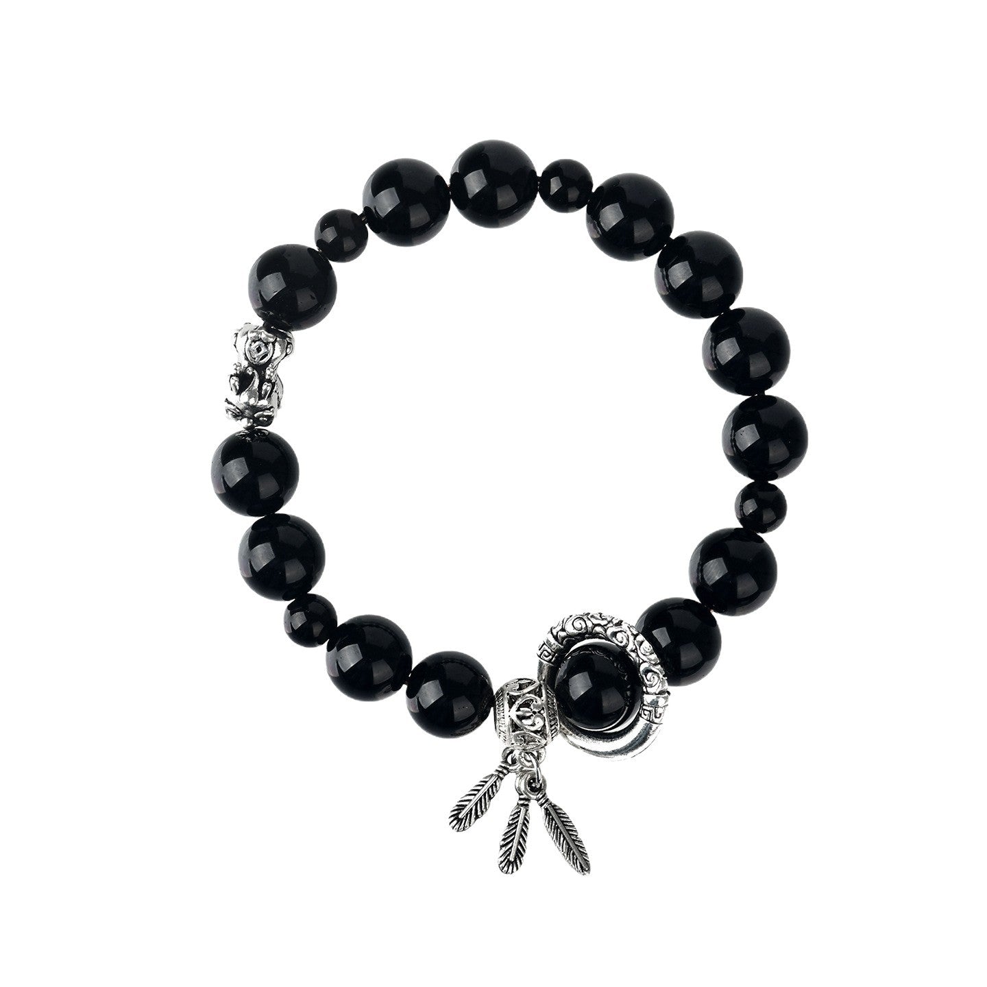 Natural Obsidian Pixiu Bracelet - Chinese Style Women's Wealth and Protection Talisman