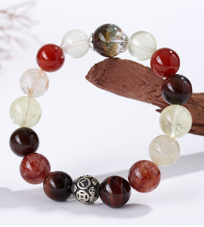 Natural Crystal Five Elements Harmony Bracelet - Balance Energy & Good Luck Charm