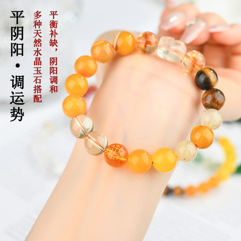 Five Elements Pixiu Wealth Crystal Bracelet | Natural Stone for Couples Balance & Prosperity