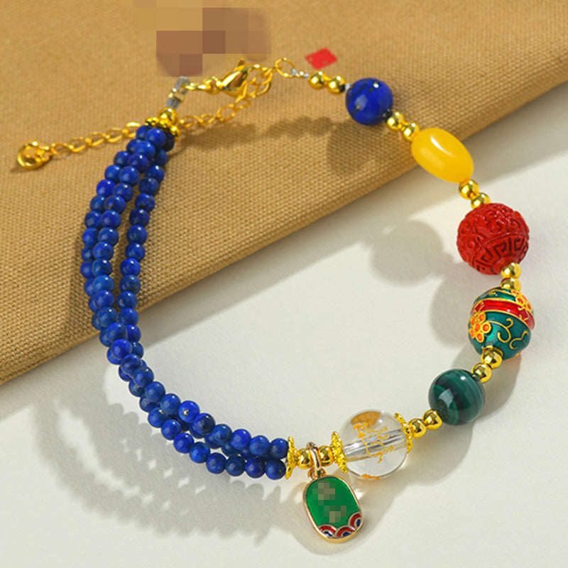 Zodiac Three-Planet Multi-Gemstone Bracelet for Spiritual Protection and Fortune