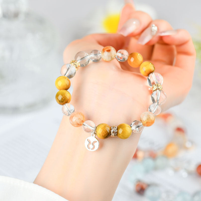 Twelve Constellations Natural Crystal Bracelet｜Spiritual Fortune & Cosmic Protection Jewelry